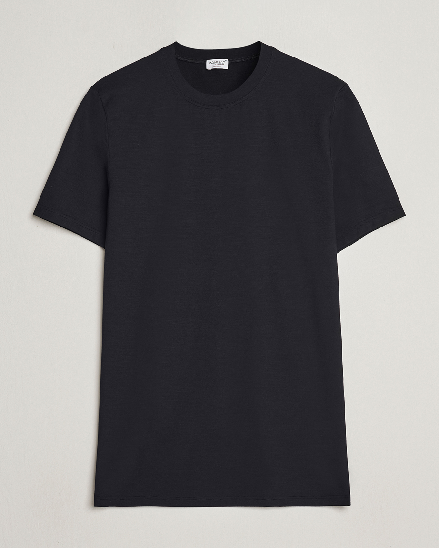 Heren | Zimmerli of Switzerland | Zimmerli of Switzerland | Pureness Modal Crew Neck T-Shirt Black