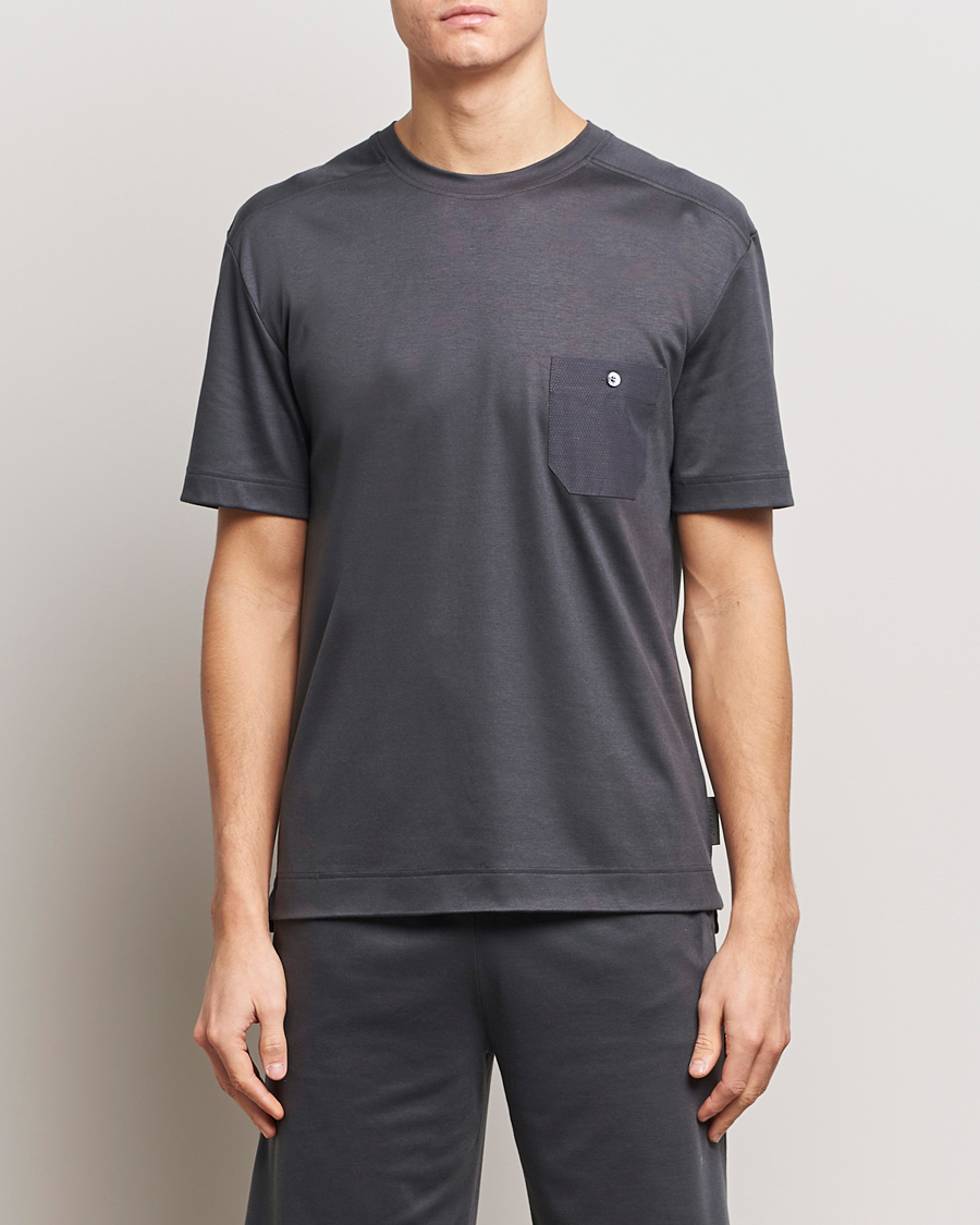 Heren | Zimmerli of Switzerland | Zimmerli of Switzerland | Cotton/Modal Crew Neck Loungwear T-Shirt Phantom