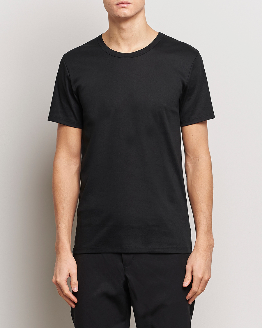 Heren | Zimmerli of Switzerland | Zimmerli of Switzerland | Mercerized Cotton Crew Neck T-Shirt Black
