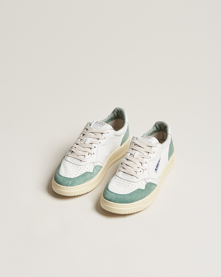 Heren | Sneakers | Autry | Medalist Low Goat/Suede Sneaker White/Military
