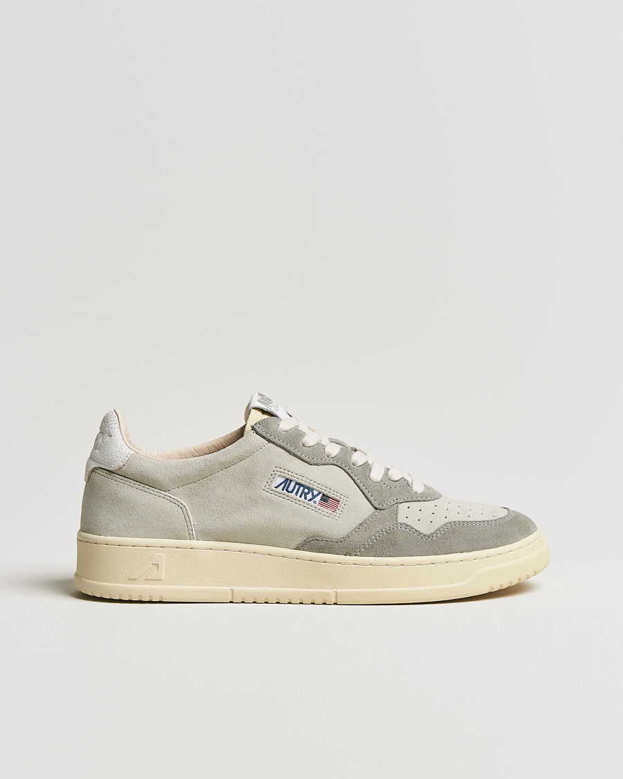 Heren | Autry Medalist Low Suede Sneaker Grey/Cream | Autry | Medalist Low Suede Sneaker Grey/Cream