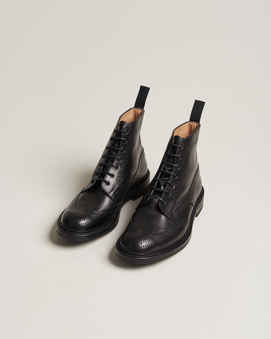 Heren | Handgjorda skor - Skoblockskampanj | Tricker\'s | Stow Dainite Country Boots Black Calf