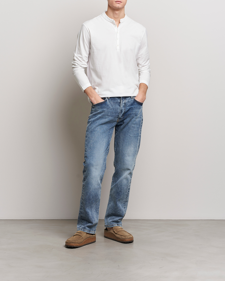 Heren | Truien | Massimo Alba | Hawai Watercolor Henley White
