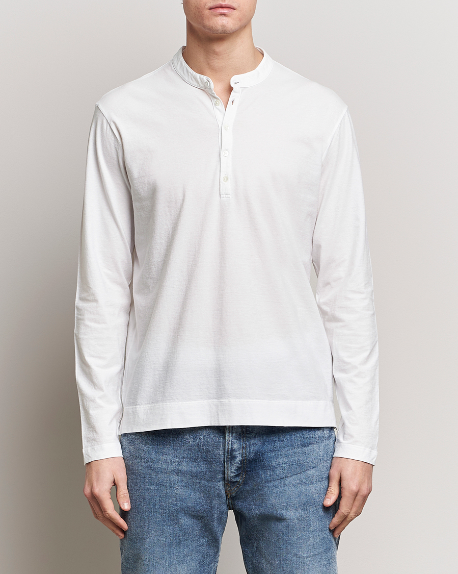 Heren | Italian Department | Massimo Alba | Hawai Watercolor Henley White