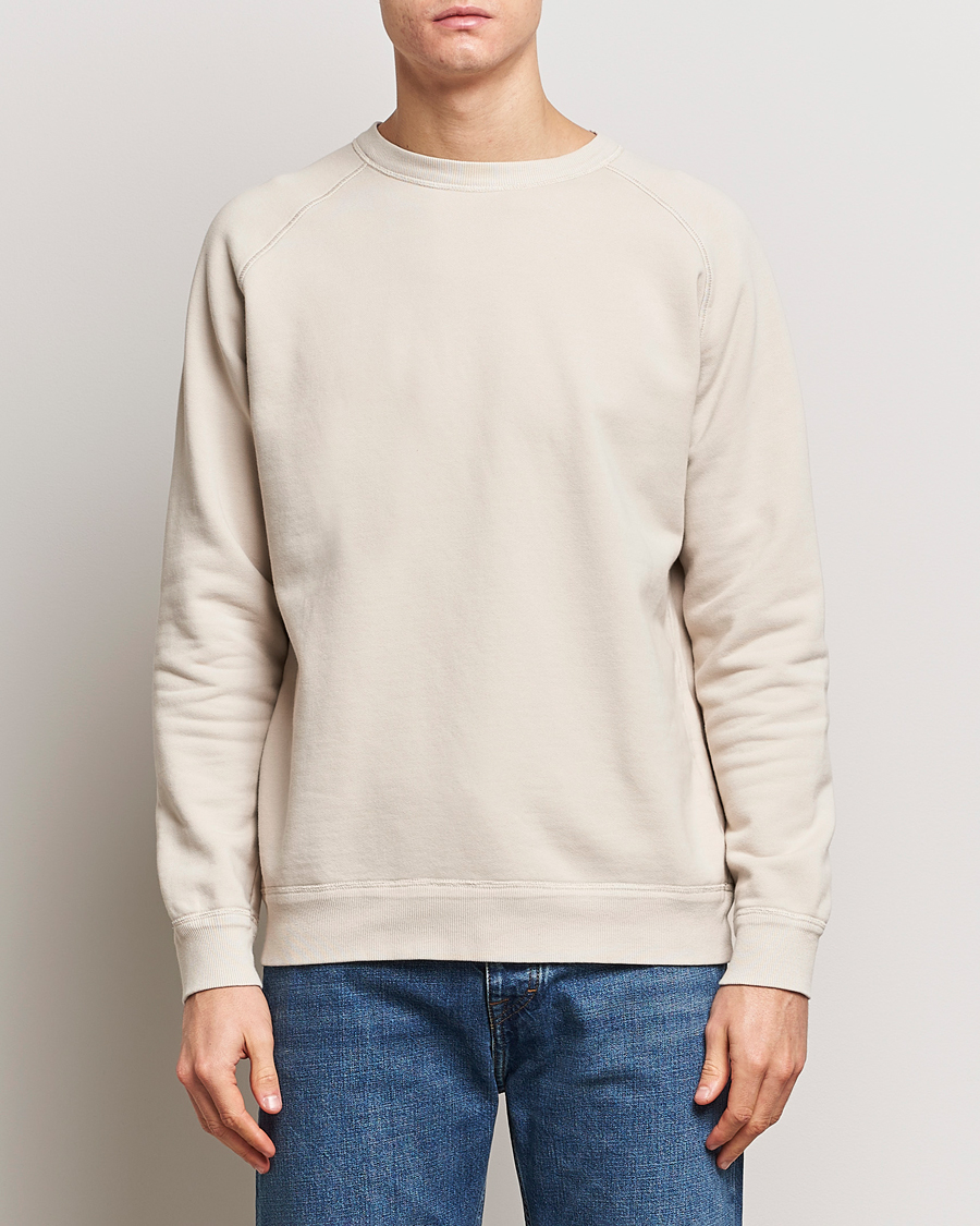 Heren | Italian Department | Massimo Alba | Freesport Fleece Cotton Sweatshirt Light Beige