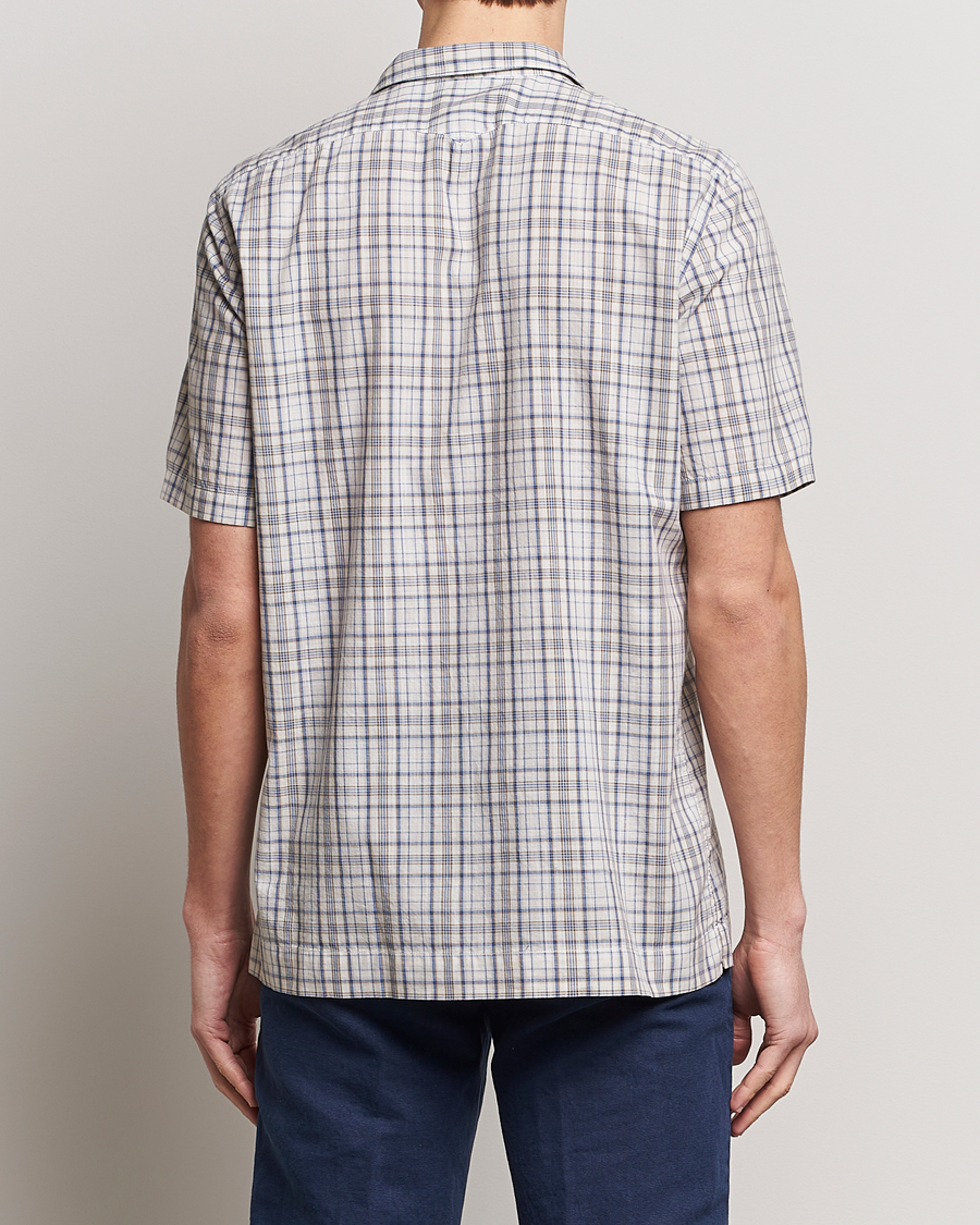 Heren | Overhemden | Massimo Alba | Venice Macro Check Bowling Shirt Blue/Beige