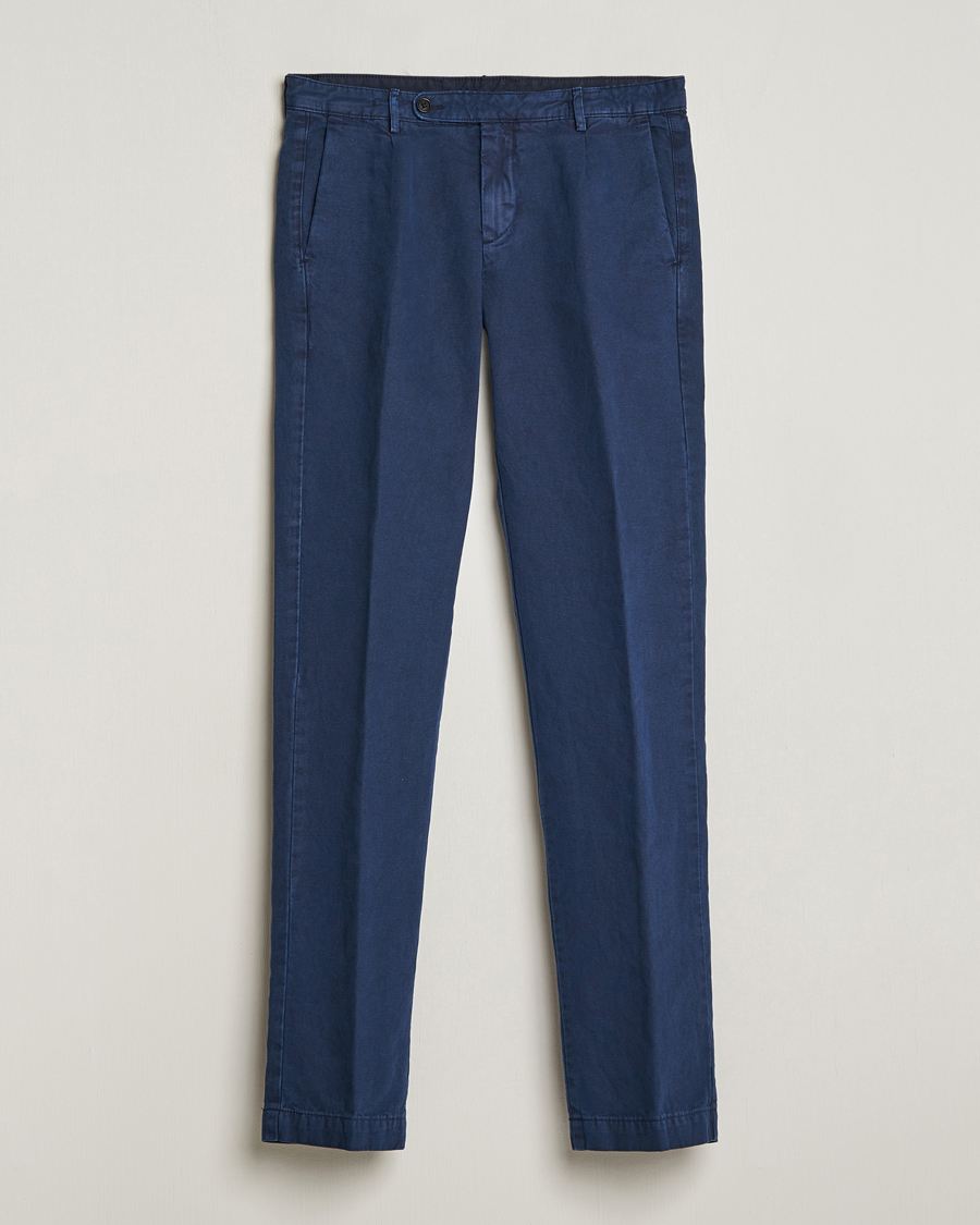 Heren | Broeken | Massimo Alba | Ionio Cotton Trousers Navy