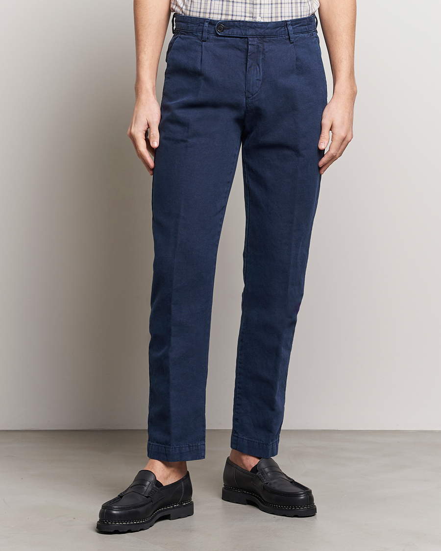 Heren | Italian Department | Massimo Alba | Ionio Cotton Trousers Navy