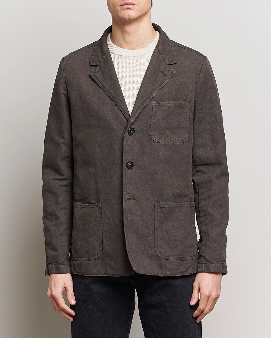 Heren | Afdelingen | Massimo Alba | Baglietto Washed Cotton Work Jacket Dark Brown