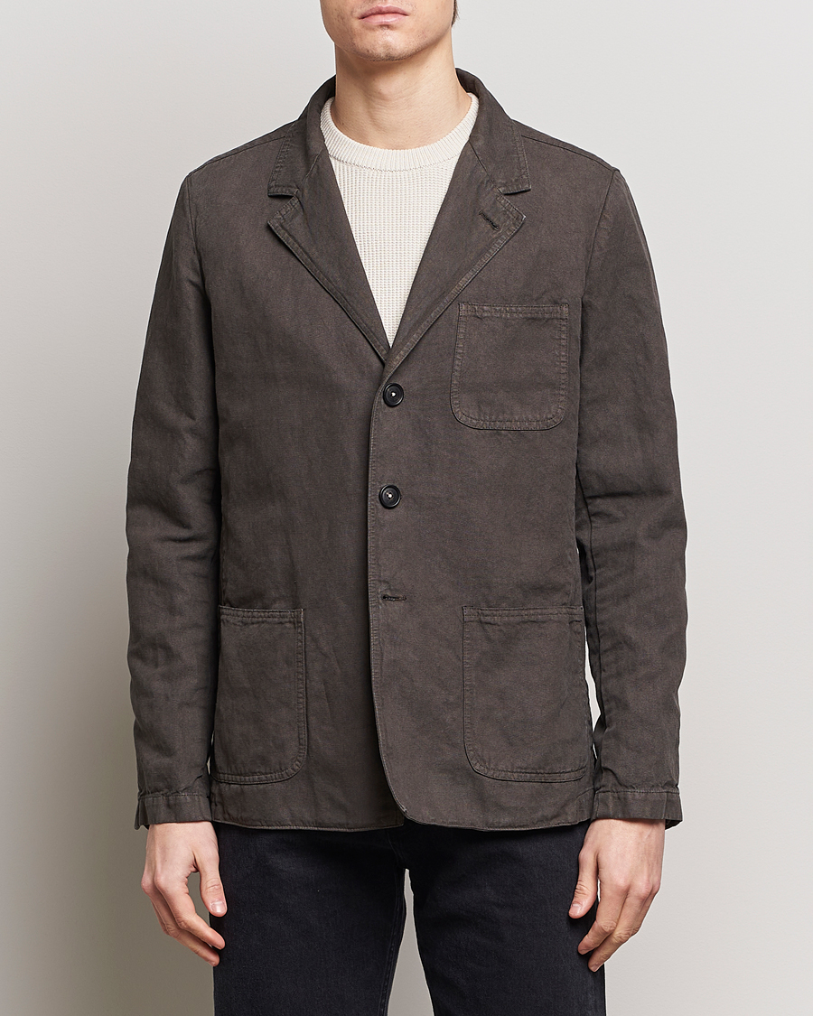 Men | Massimo Alba | Massimo Alba | Baglietto Washed Cotton Work Jacket Dark Brown