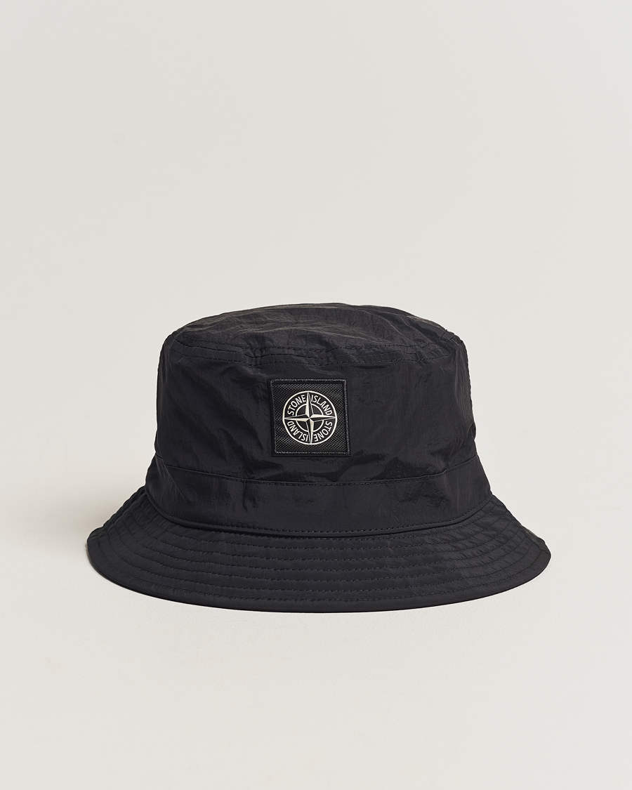Stone Island Logo Bucket Hat Black