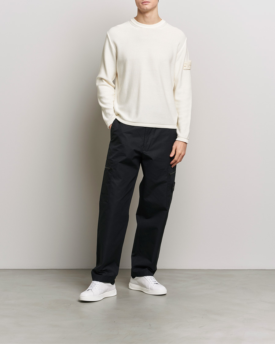 Heren | Truien | Stone Island | Ghost Knitted Cotton/Cashmere Sweater Natural Beige