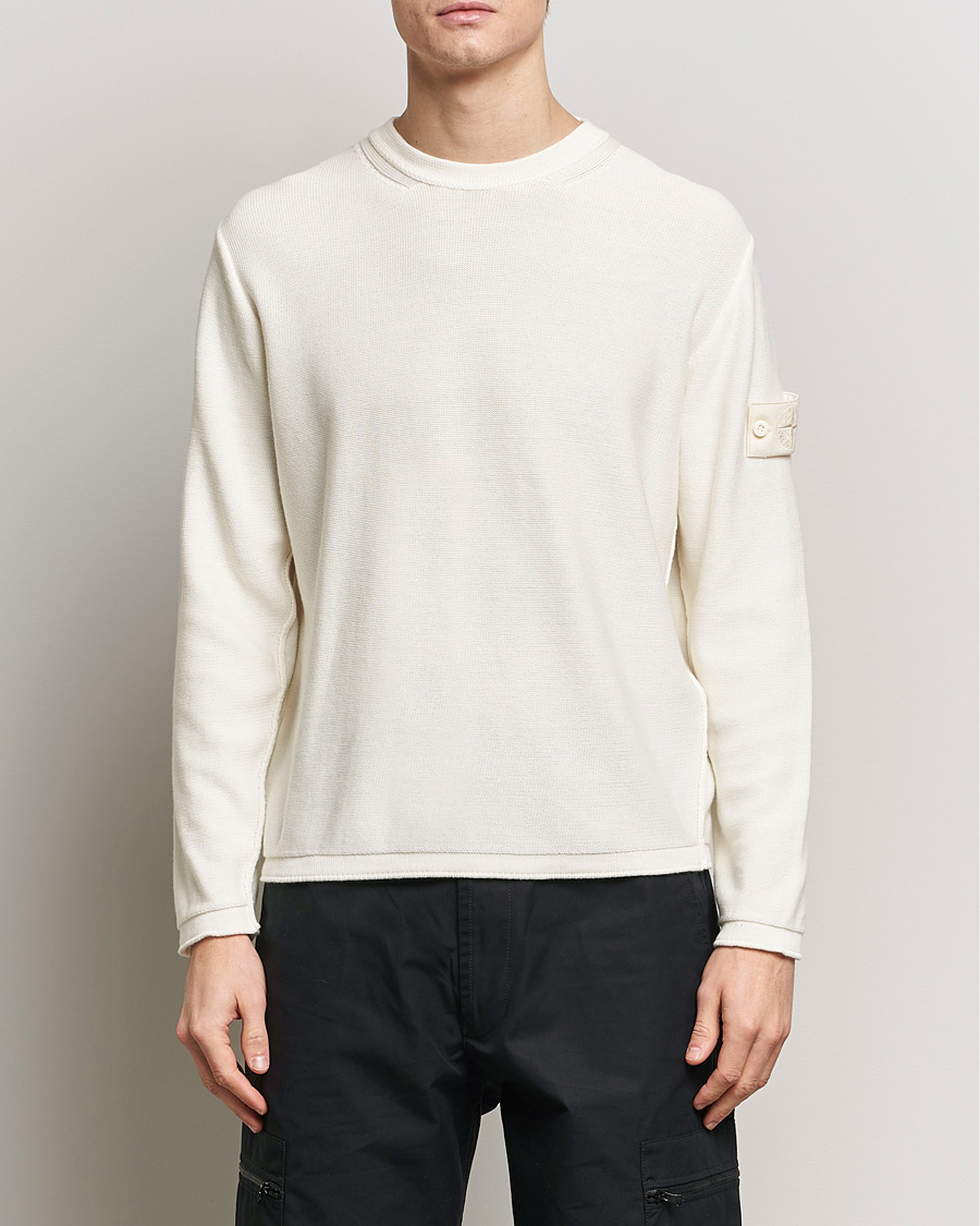 Heren |  | Stone Island | Ghost Knitted Cotton/Cashmere Sweater Natural Beige