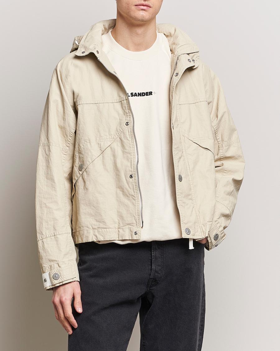 Heren | Stone Island | Stone Island | Marina Pleated Linen Hood Jacket Natural Beige