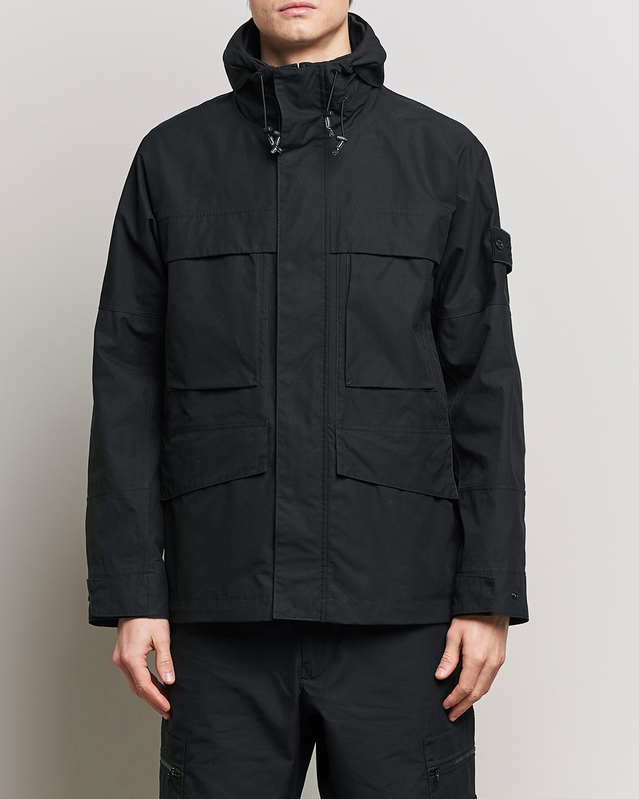 Heren |  | Stone Island | Ghost Hooded Ventile Jacket Black