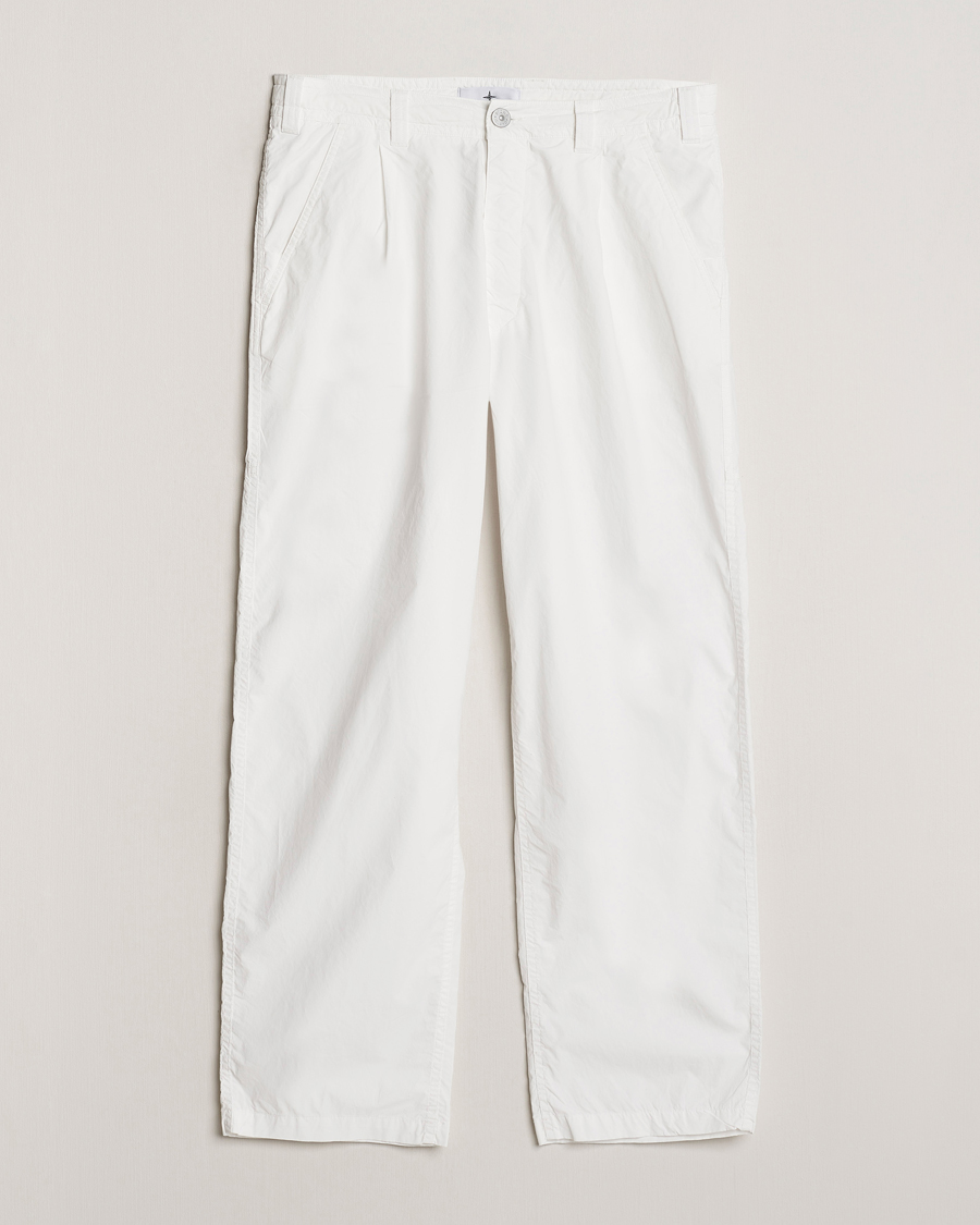 Heren | Broeken | Stone Island | Marina Washed Cotton Canvas Trousers White