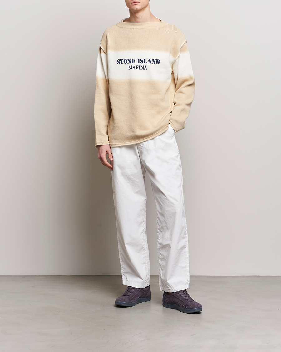 Heren | Broeken | Stone Island | Marina Washed Cotton Canvas Trousers White