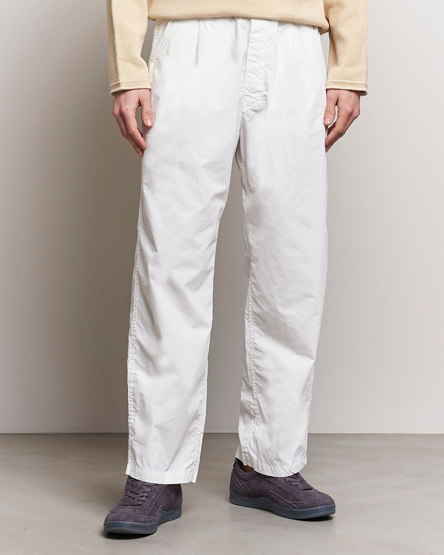 Heren |  | Stone Island | Marina Washed Cotton Canvas Trousers White