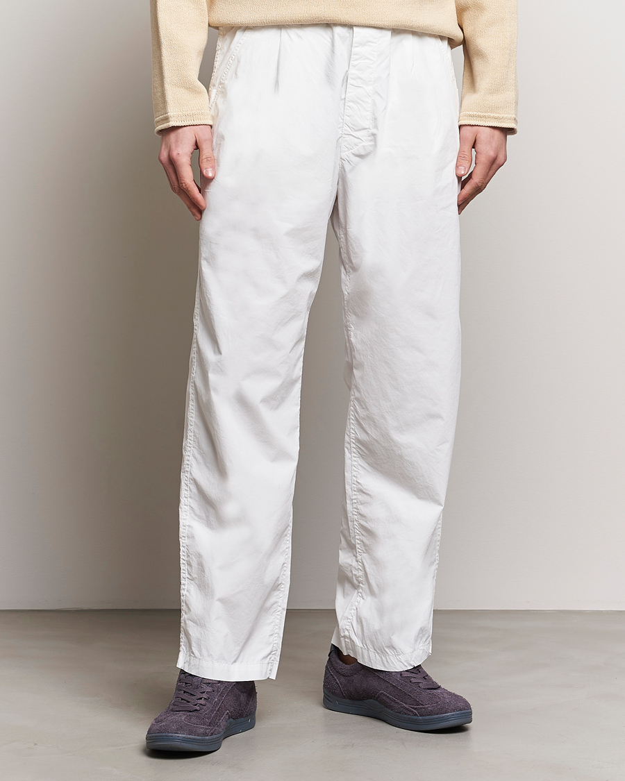 Heren | Broeken | Stone Island | Marina Washed Cotton Canvas Trousers White