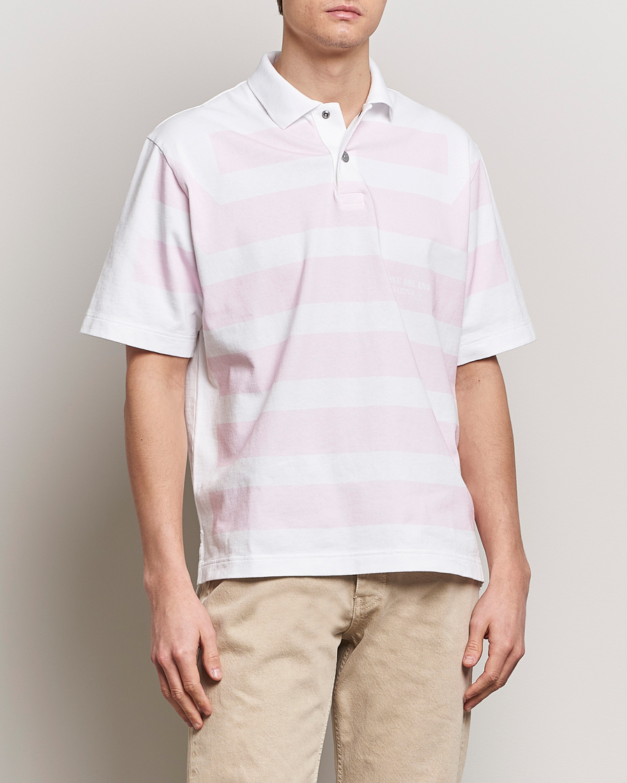 Heren |  | Stone Island | Marina Striped Cotton Poloshirt White