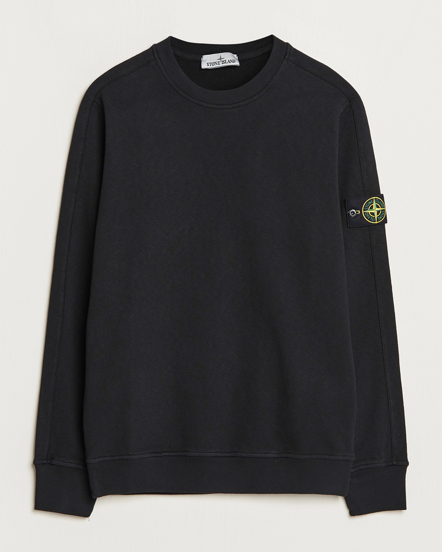 Heren | Truien | Stone Island | Garment Dyed Cotton Old Effect Sweatshirt Black