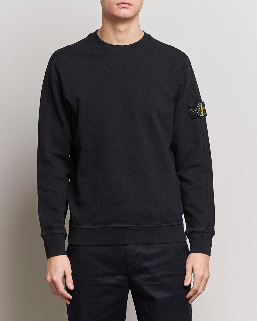 Heren | Truien | Stone Island | Garment Dyed Cotton Old Effect Sweatshirt Black