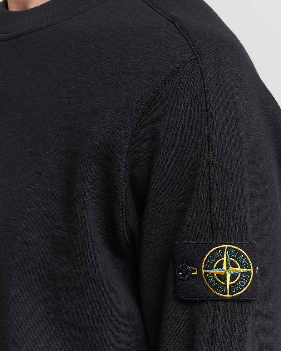 Heren | Truien | Stone Island | Garment Dyed Cotton Old Effect Sweatshirt Black