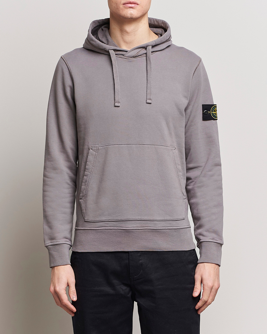 Heren | Stone Island | Stone Island | Garment Dyed Cotton Fleece Hood Dove Grey