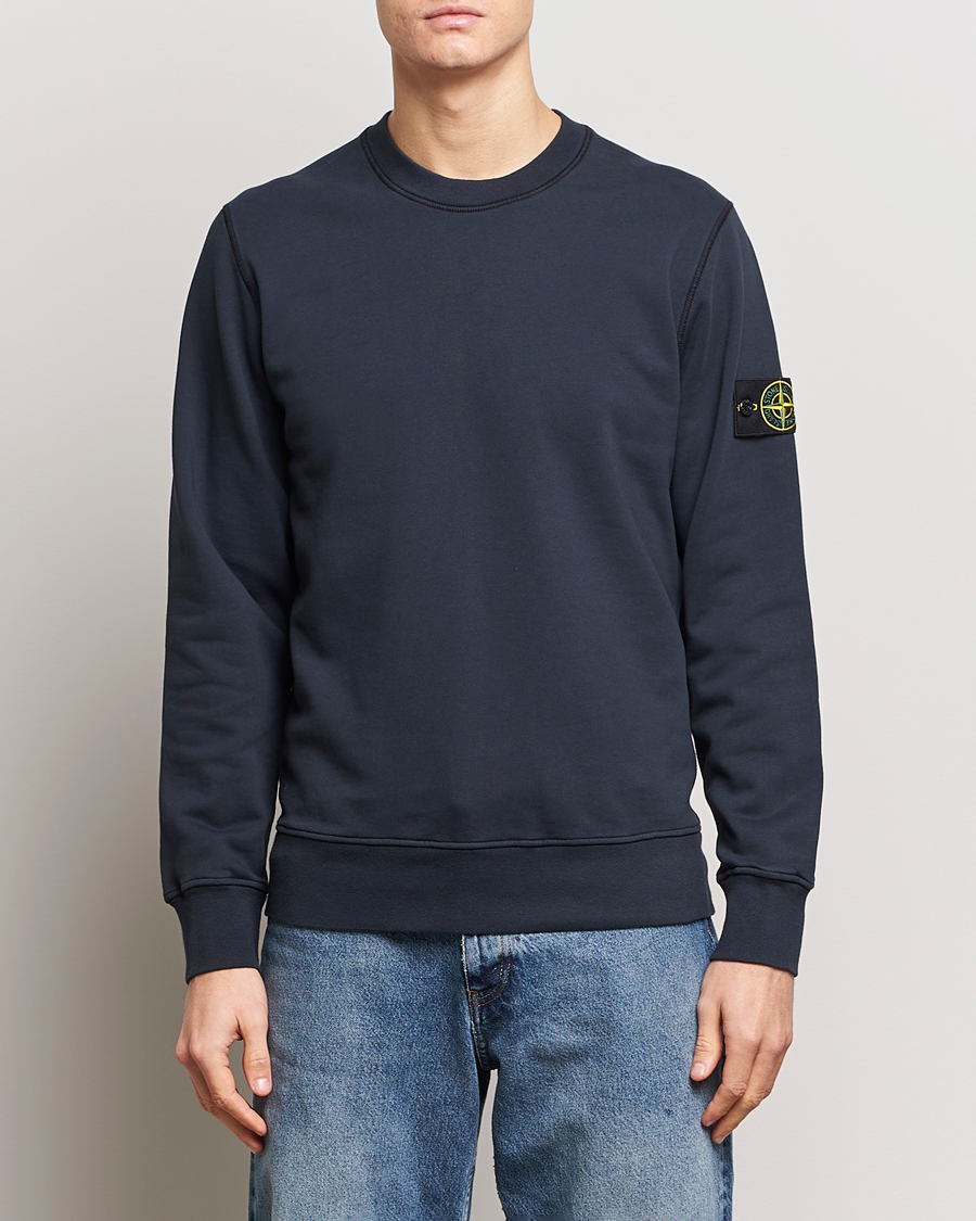 Heren |  | Stone Island | Garment Dyed Cotton Sweatshirt Navy Blue