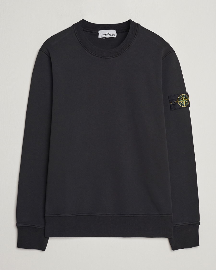 Heren | Truien | Stone Island | Garment Dyed Cotton Sweatshirt Black
