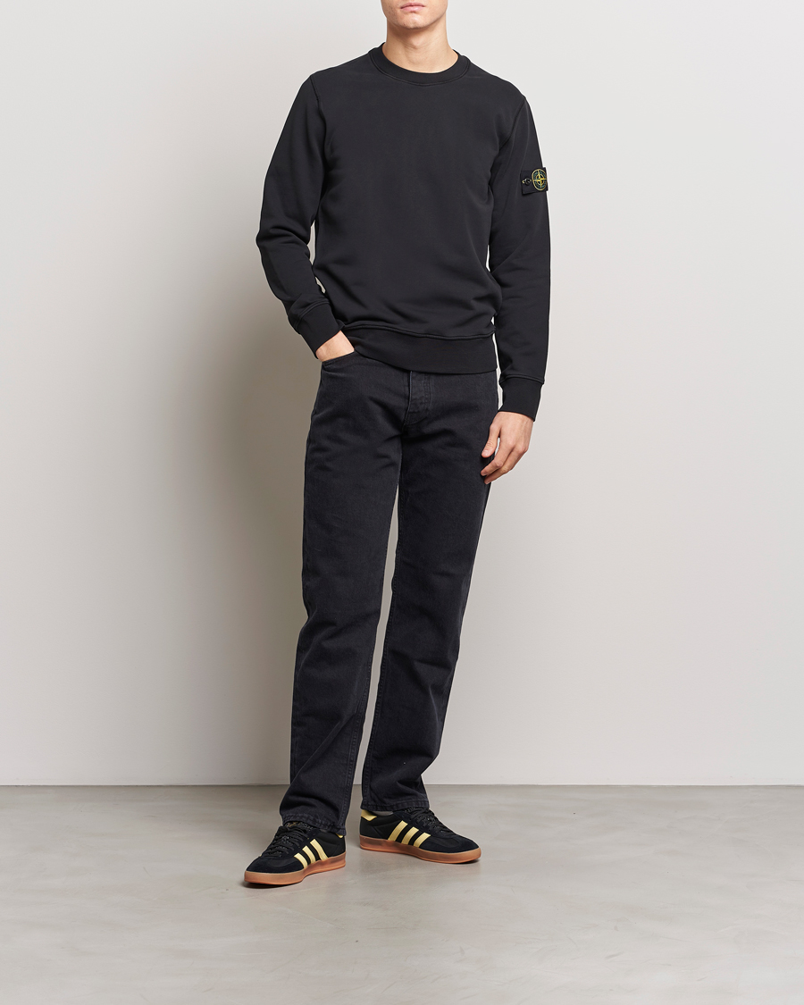 Heren | Truien | Stone Island | Garment Dyed Cotton Sweatshirt Black