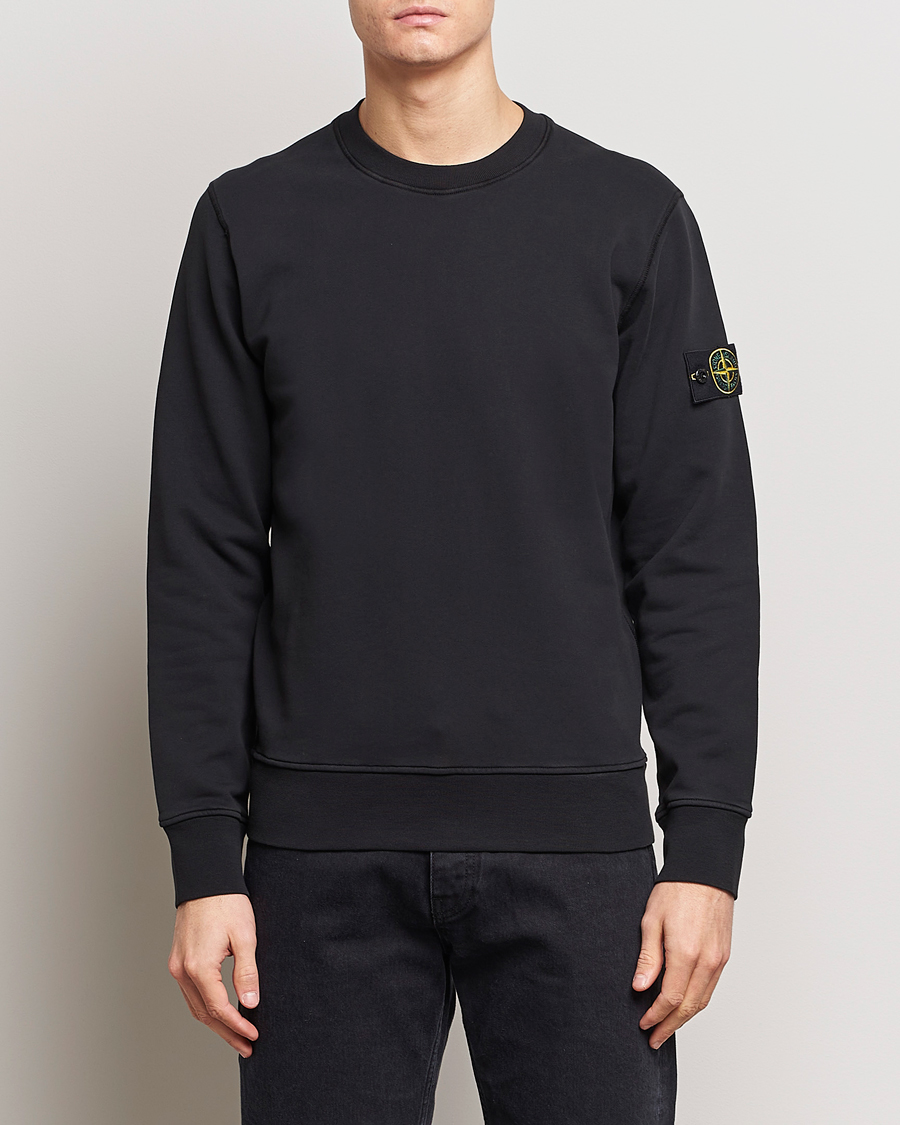 Heren | Truien | Stone Island | Garment Dyed Cotton Sweatshirt Black