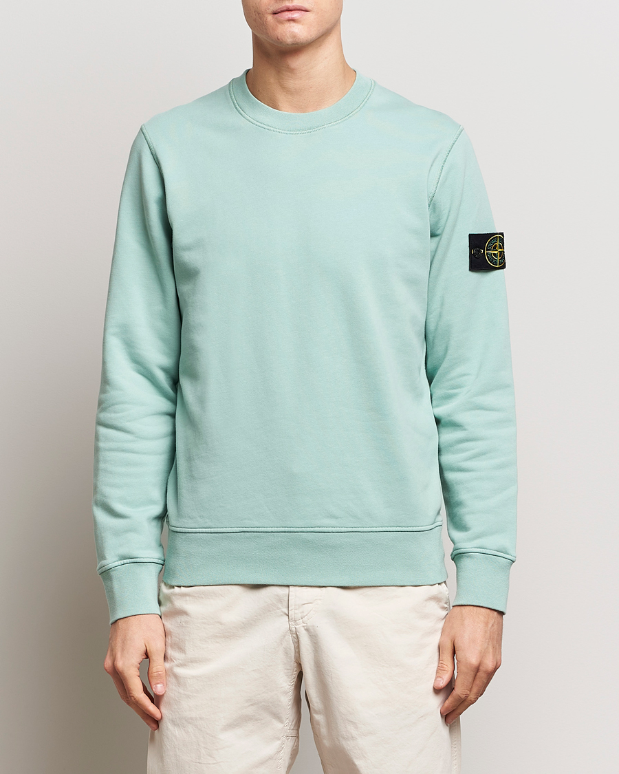 Heren | Kleding | Stone Island | Garment Dyed Cotton Sweatshirt Light Green