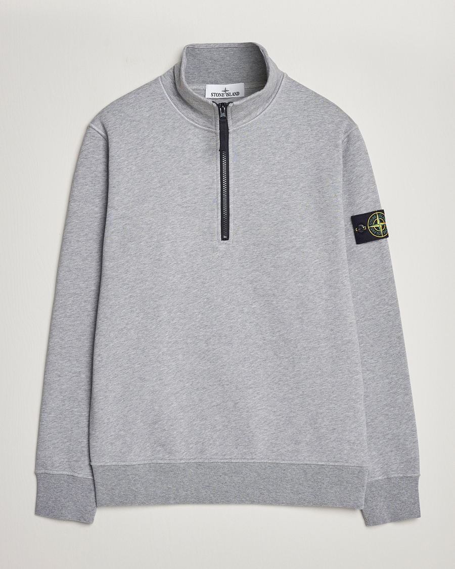 Heren | Nieuwe merken | Stone Island | Garment Dyed Cotton Half Zip Melange Grey