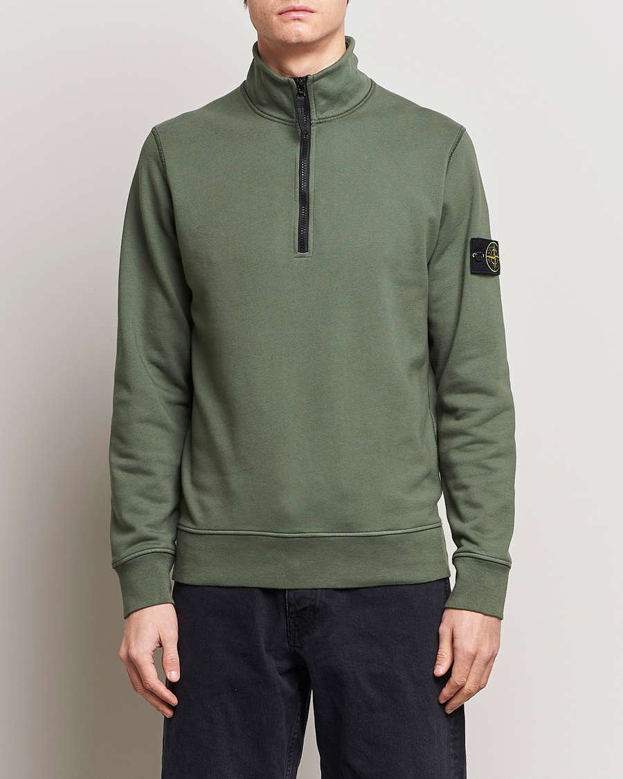 Heren |  | Stone Island | Garment Dyed Cotton Half Zip Musk
