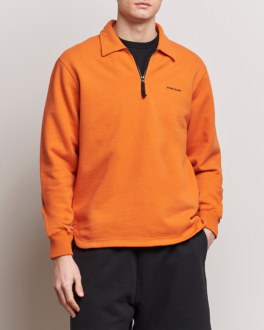 Heren | Stone Island | Stone Island | Heavy Cotton Fleece Half Zip Sweatshirt Orange