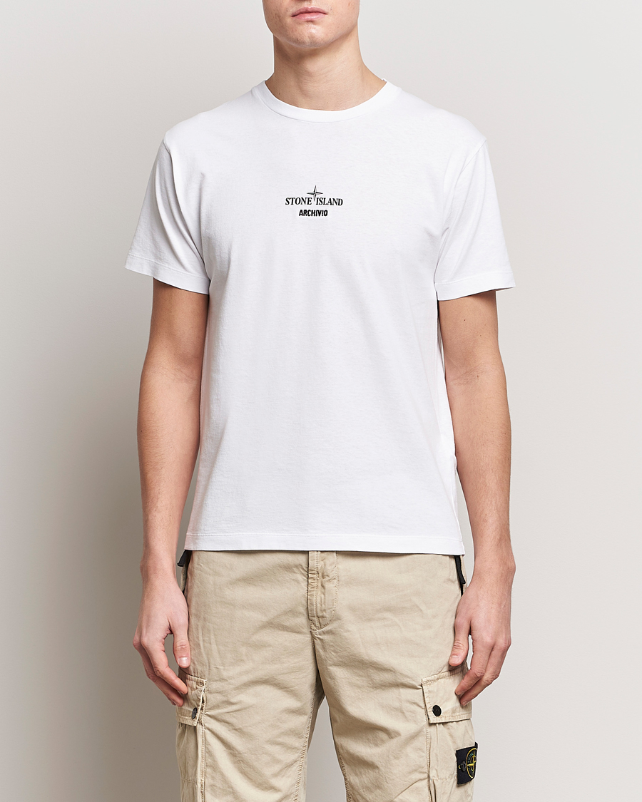 Heren |  | Stone Island | Archivio Print T-Shirt White