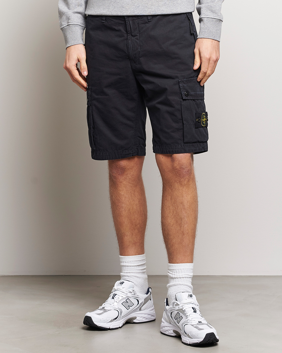 Heren | Stone Island | Stone Island | Brushed Cotton Canvas Cargo Shorts Navy Blue