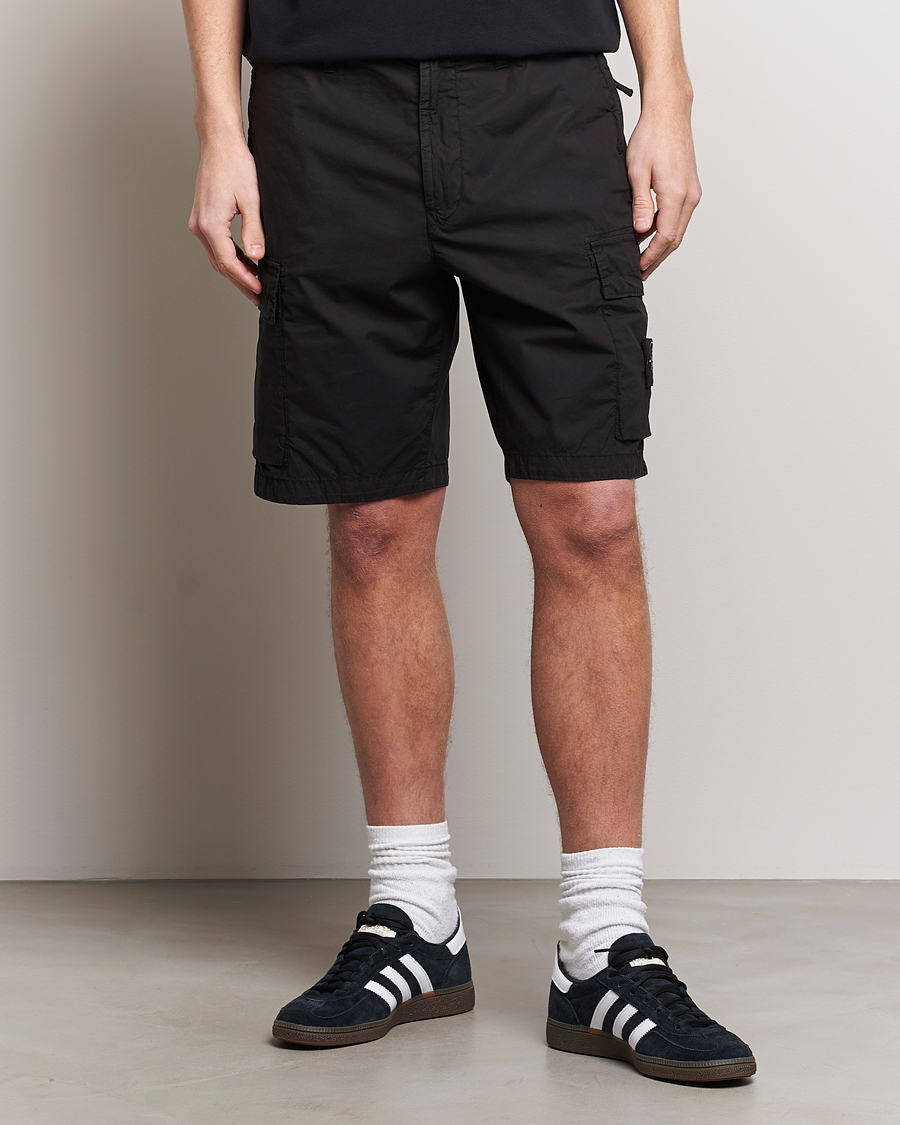 Heren | Stone Island | Stone Island | Stretch Cotton Tela Regular Fit Cargo Shorts Black