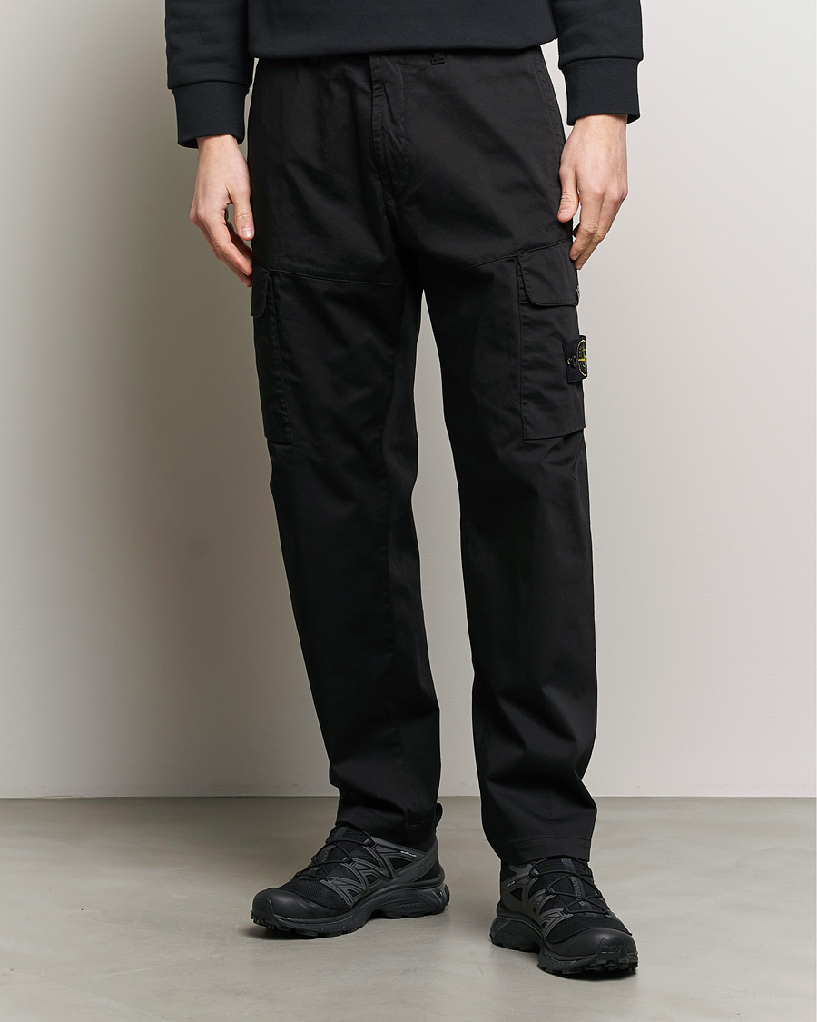 Heren |  | Stone Island | Stretch Satin Cargo Pants Black