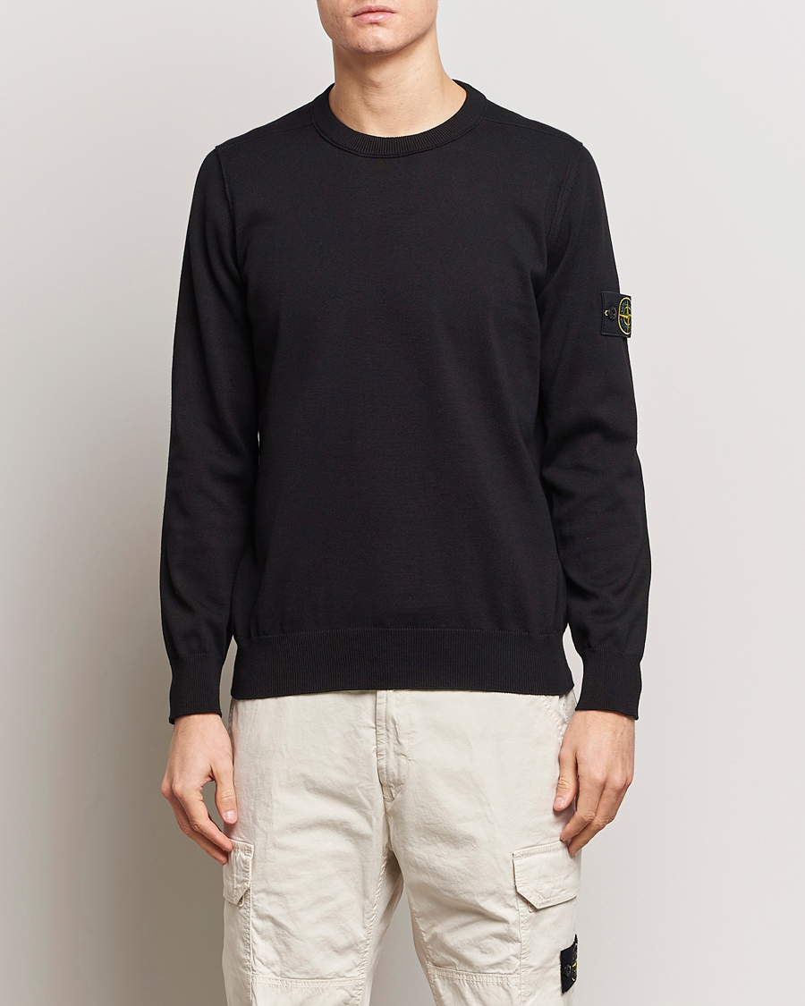 Heren | Ronde hals truien | Stone Island | Soft Organic Cotton Crew Neck Black