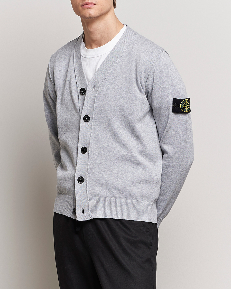 Heren | Nieuwe merken | Stone Island | Soft Organic Cotton Cardigan Dark Grey Melange