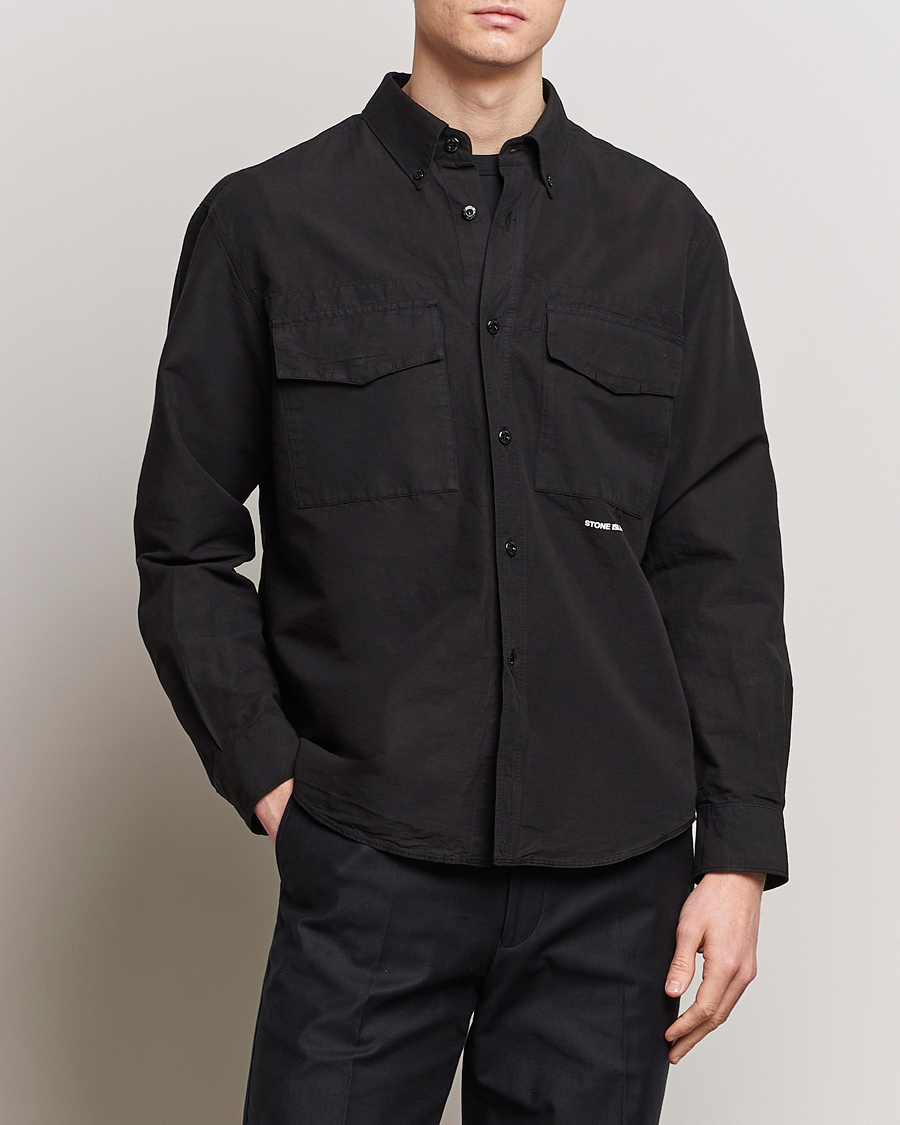 Heren | An Overshirt Occasion | Stone Island | Cotton/Hemp Pocket Overshirt Black