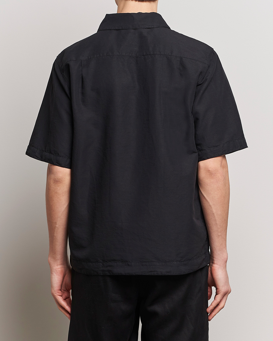 Heren | Overhemden | Stone Island | Cotton/Hemp Short Sleeve Shirts Black