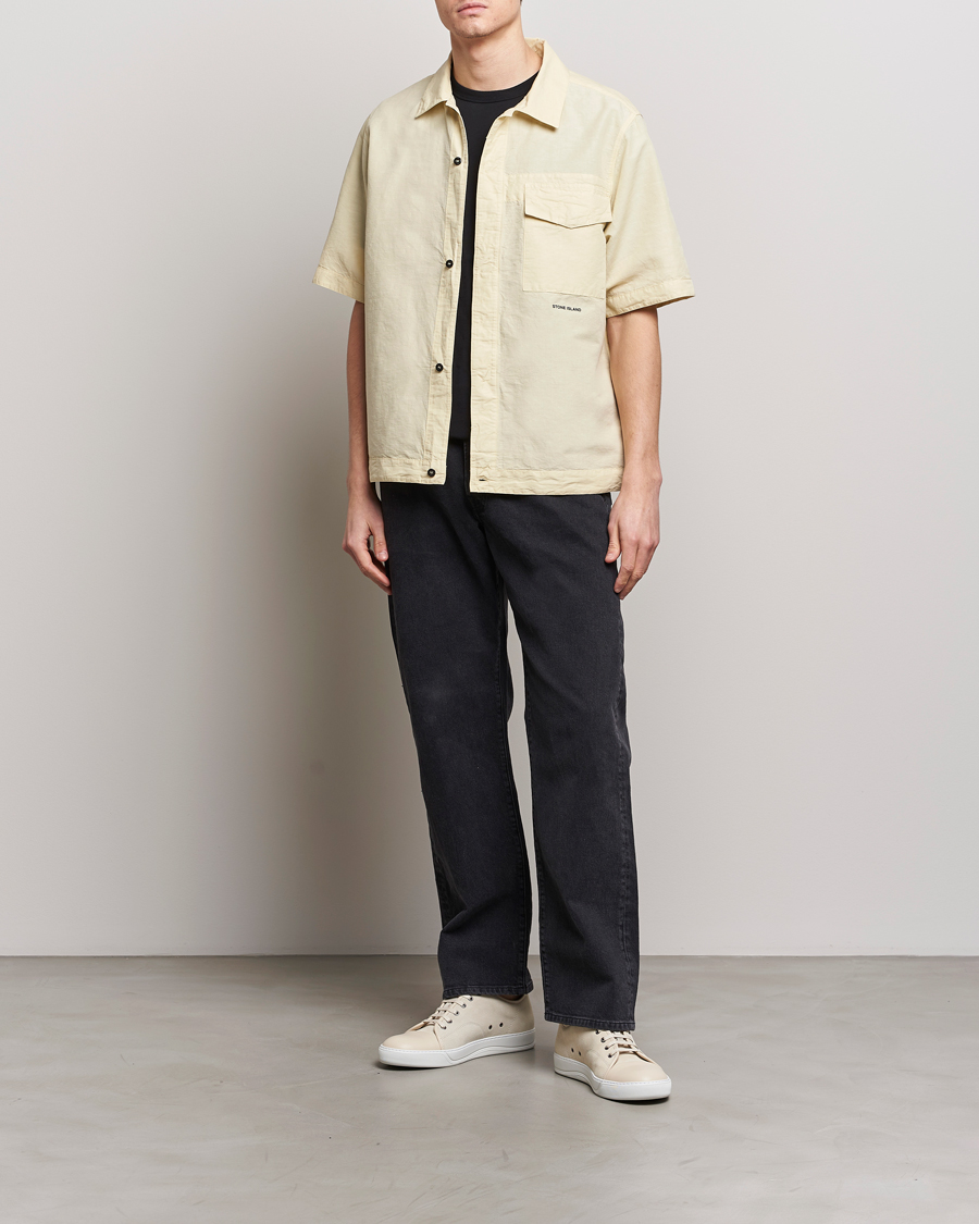 Heren | Overhemden | Stone Island | Cotton/Hemp Short Sleeve Shirts Beige