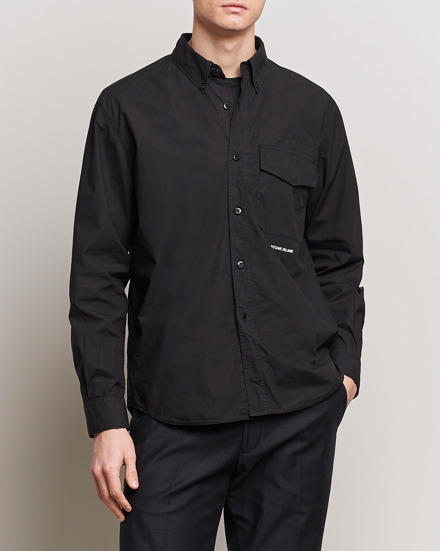 Men |  | Stone Island | Light Cotton Shirt Black