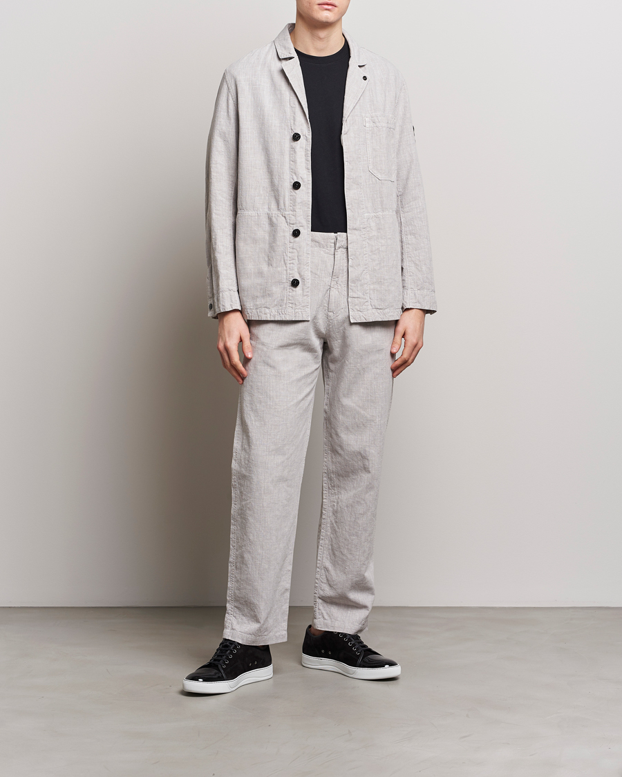 Men | Suits | Stone Island | Linen Nylon Relaxed Suit Dove Grey