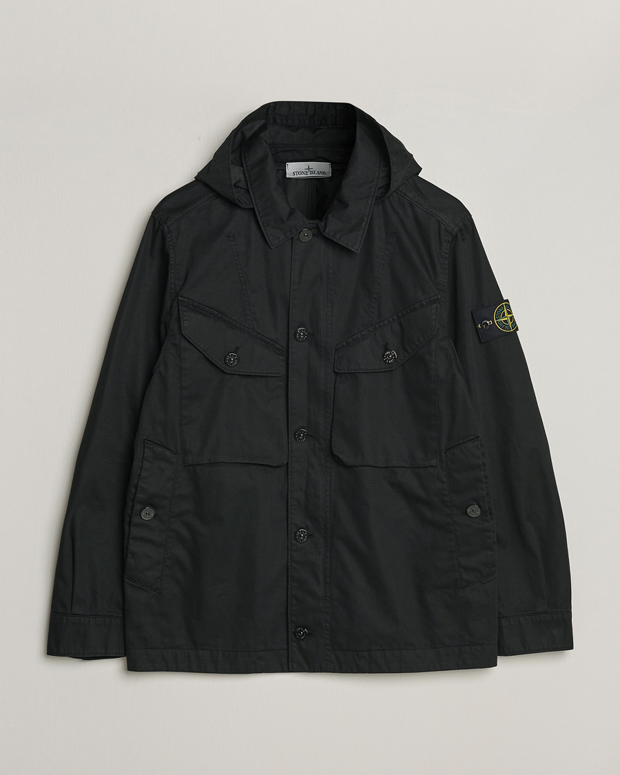 Heren | Jassen | Stone Island | Bio Rasso TC Cotton Hooded Jacket Black