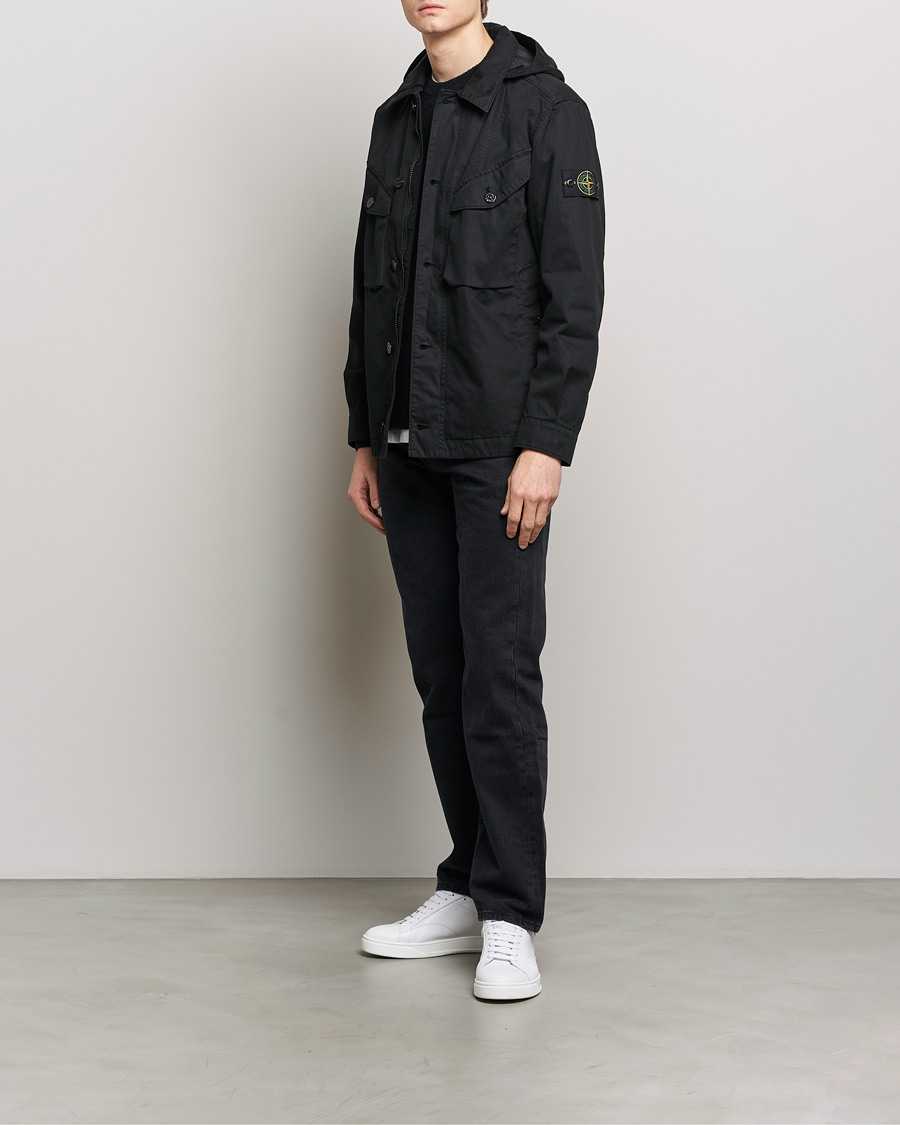 Heren | Jassen | Stone Island | Bio Rasso TC Cotton Hooded Jacket Black