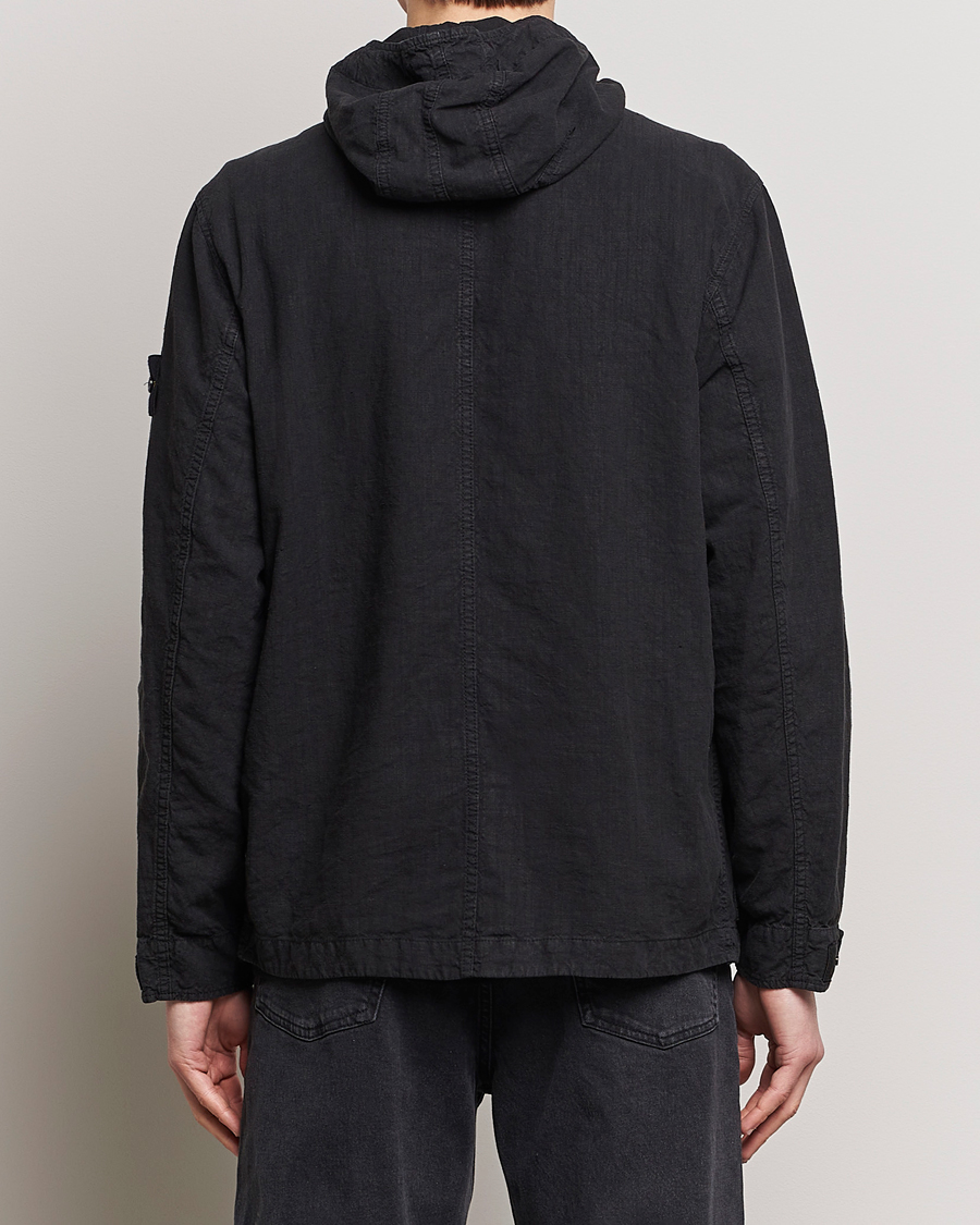 Heren | Jassen | Stone Island | Linen Nylon Hooded Jacket Black